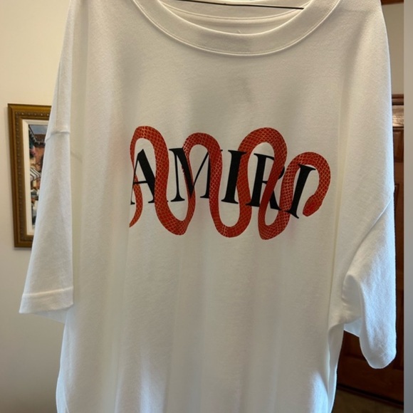 MENS AMIRI SNAKE HEAVYWEIGHT COTTON TSHIRT . Size XXXL - Picture 3 of 9